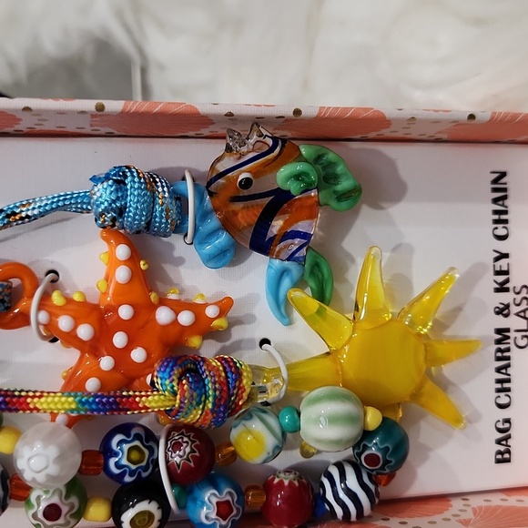 🔹️Piper K 🔹️beautiful  Beaded Sea And Sun Glass Keychain bag charm Key Chain - Picture 6 of 7